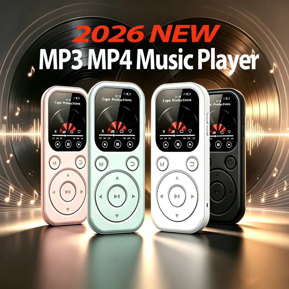 2026 New MP3 Bluetooth Player Type-C Interface 5.4 Bluetooth Version Expandable Memory Card Music Player FM Recording E-book