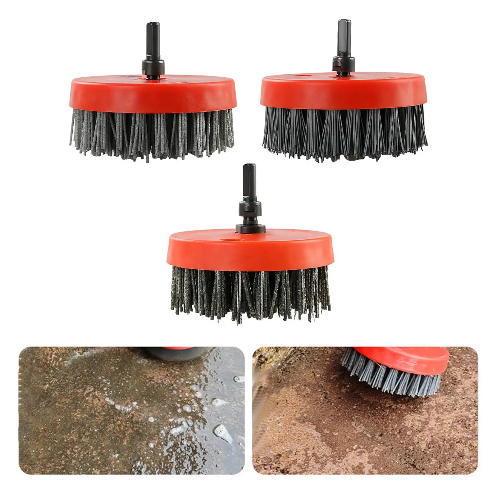 3x Electric Drill Brush Kit High Performance Cleaning Brush for Floor Cleaning Grout Shower Tub Ceramic Tiles Kitchen Surface