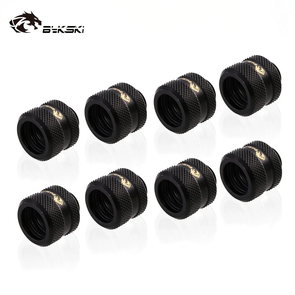 Bykski 8pcs/lot Hard Tube Fitting OD12mm/OD14mm/OD16mm Hand Compression Copper Fitting G1/4' Use for PMMA/PETG Rigidity Tube