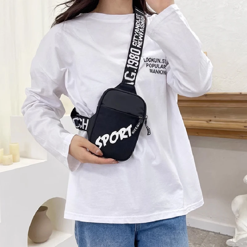 Sac à bandoulière unisexe à la mode, Simple Hip Hop voyage quotidien, sac de poitrine à bandoulière Simple imprimé Graffiti