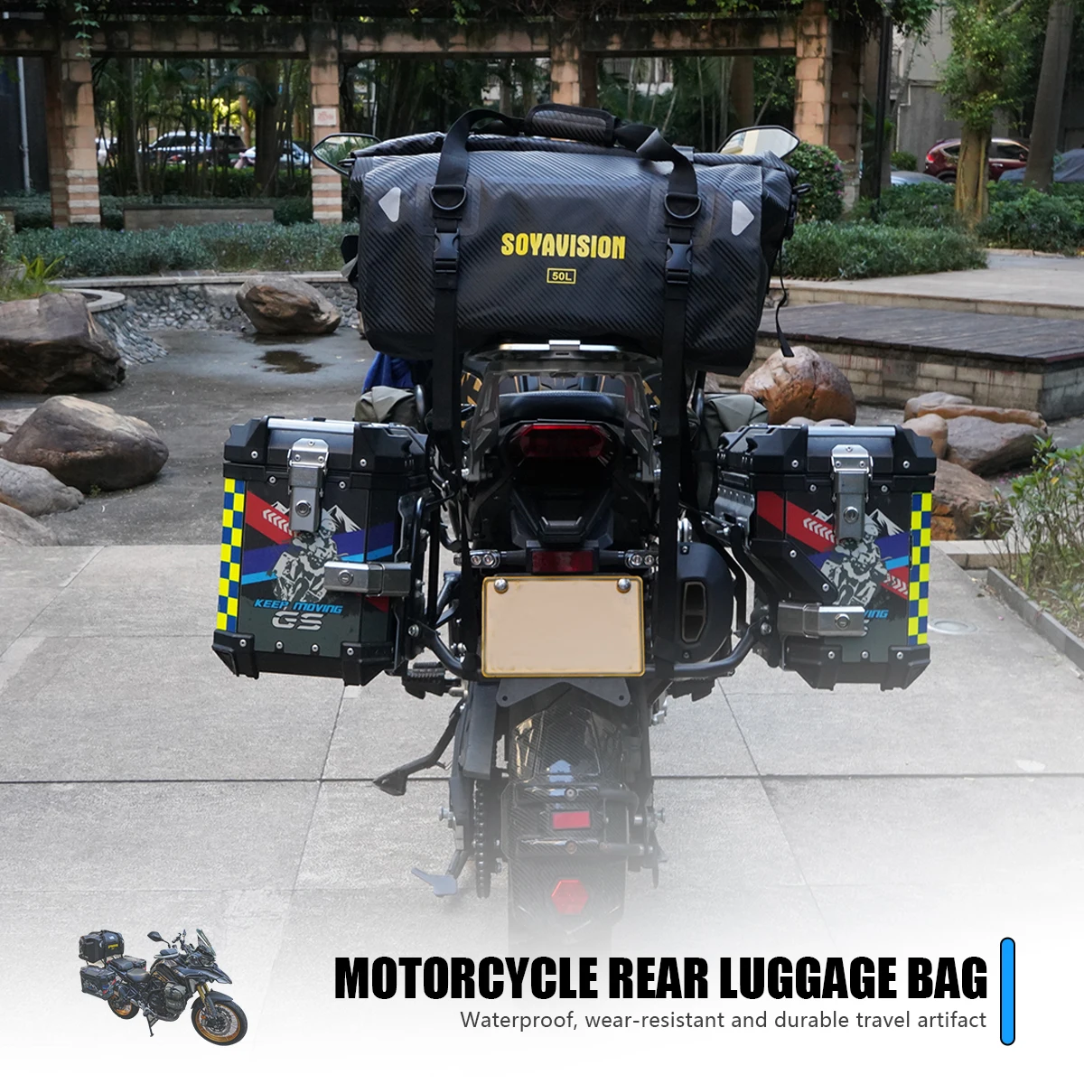 Motorrad Wasserdichte Hecktasche Reise Outdoor Trockenen Gepäck Roll Pack Tasche 20/66/100L Motorrad Gepäck Rucksack Motorrad sitztasche – Detail 36