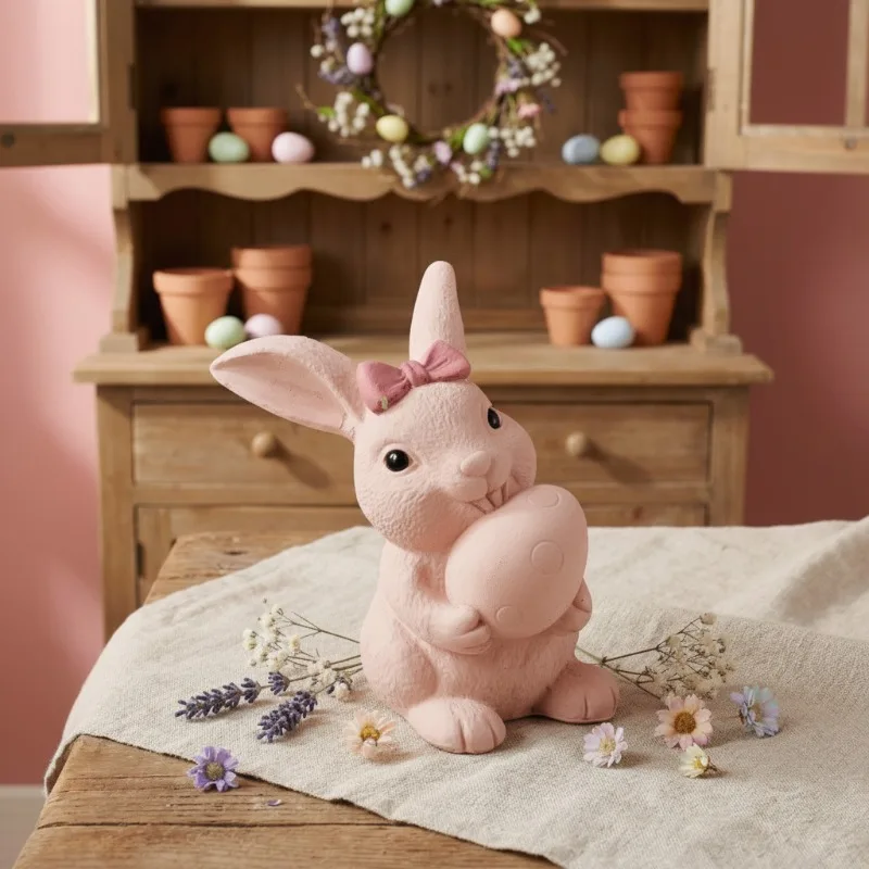 

Высококачественные пасхальные украшения из смолы: кролик, держащий яйцо, силиконовая форма для декора дома, поделок, праздничного украшения стола, гипса