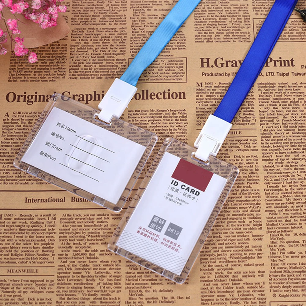 1Pc Acrylic Transparent Bank Credit Card Holders High Quality Badge Holder Crystal Card Bus ID Holders Plastic Without Lanyard