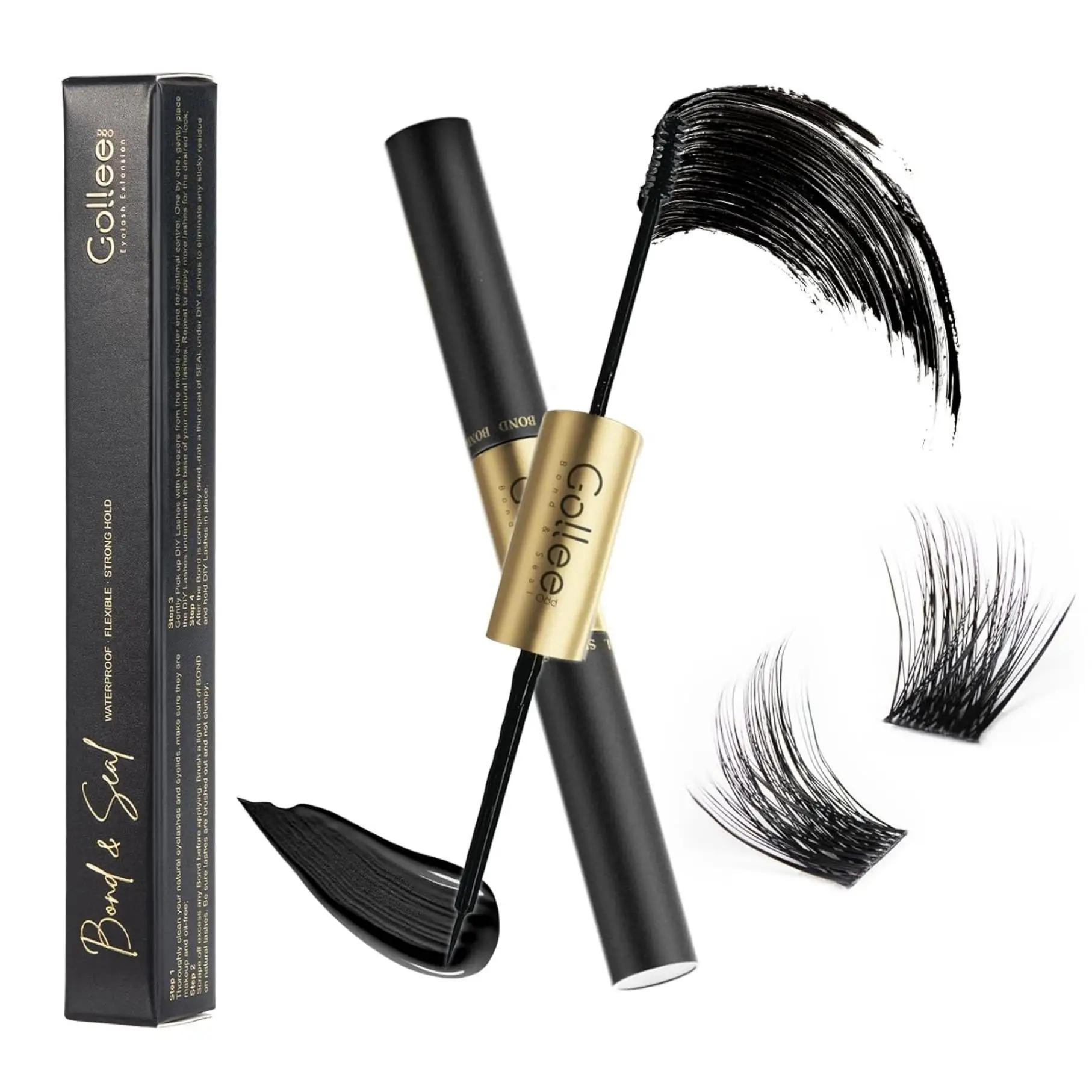 

Клей Gollee DIY Bond and Seal для индивидуальных пучковых ресниц с эффектом туши, стойкий, водостойкий, суперсильная фиксация, для длительного ношения в течение всего дня.