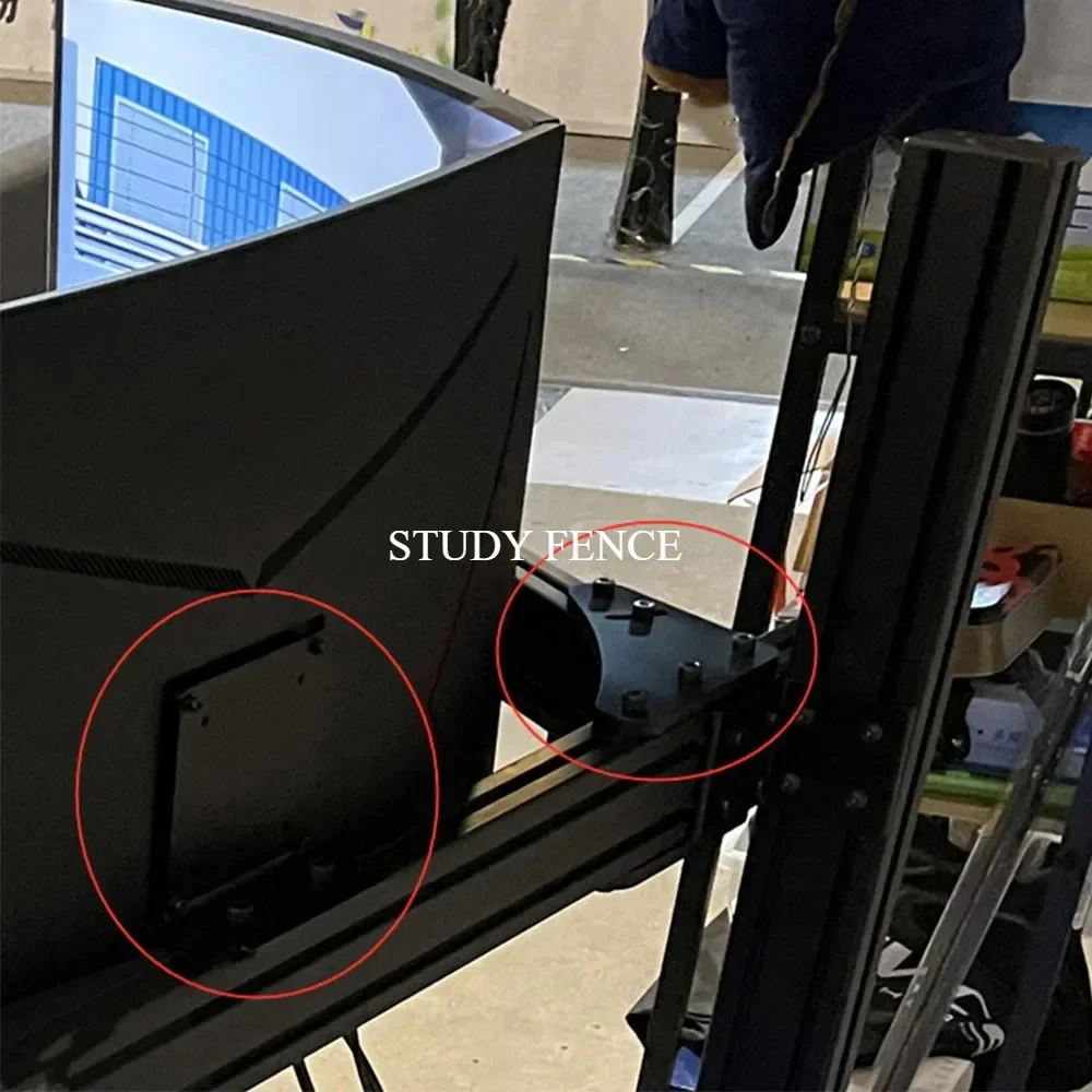 1PC Metal L-Type Bracket Fixed Racing Simulator Display Fixture Triple Screen Bracket Angle Connecting Plate Triangle Hardware