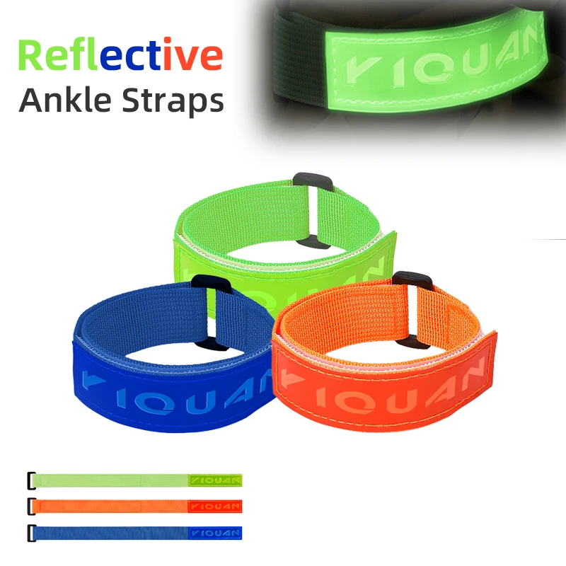 Adjustable Reflective Cycling Leg Strap Elastic Bicycle Pant Safety Band for Riding Night Running Outdoor Sports
