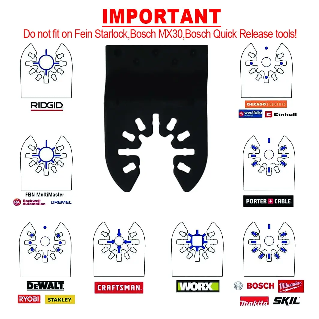 FOXBC 5PCS lame per seghe multiuso oscillanti 34mm titanio tecnologia tedesca kit di strumenti a sgancio rapido per legno plastica metallo morbido