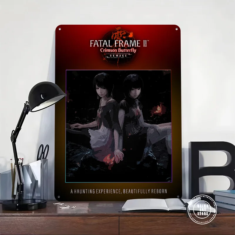 Fatal Frame II Crimson Butterfly Remake 3D Texture Printed Poster Custom Vintage Metal Tin Plate Sign for Wall Art Decor Luxury
