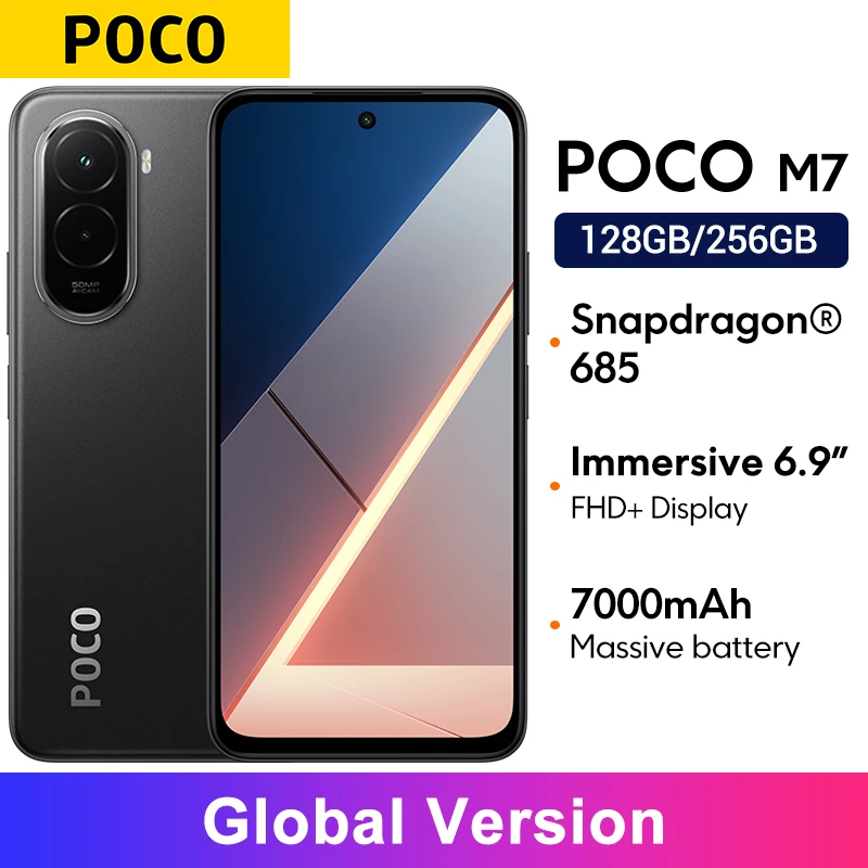 【World Premiere】POCO M7 Global Version Smartphone Snapdragon 685 7000mAh battery Immersive 6.9" FHD+ Display NFC 33W Charging