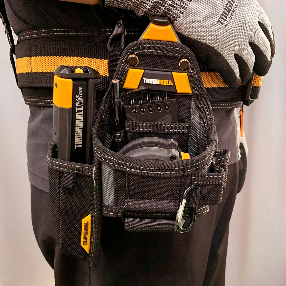 1 pezzo Toughbuilt ClipTech Hub: custodia professionale a 7 tasche con custodia per notebook, matite e coltelli. Costruzione durevole a 6 strati