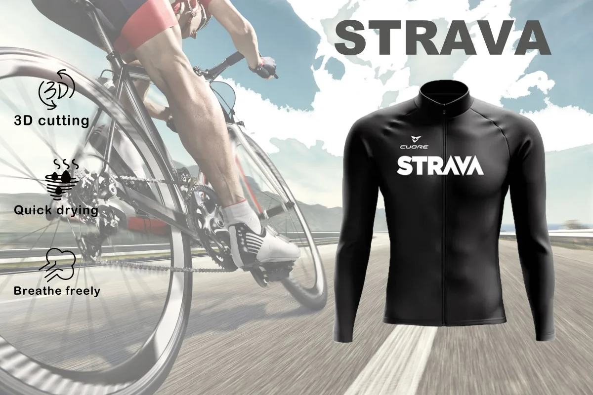 STRAVA Herrenjacke, Trikot, Rennrad, Mountainbike, langärmelig, Radfahren, Radfahren, Sport, Outdoor, Camping, Weihnachten, Fahrradausrüstung, Geschenke