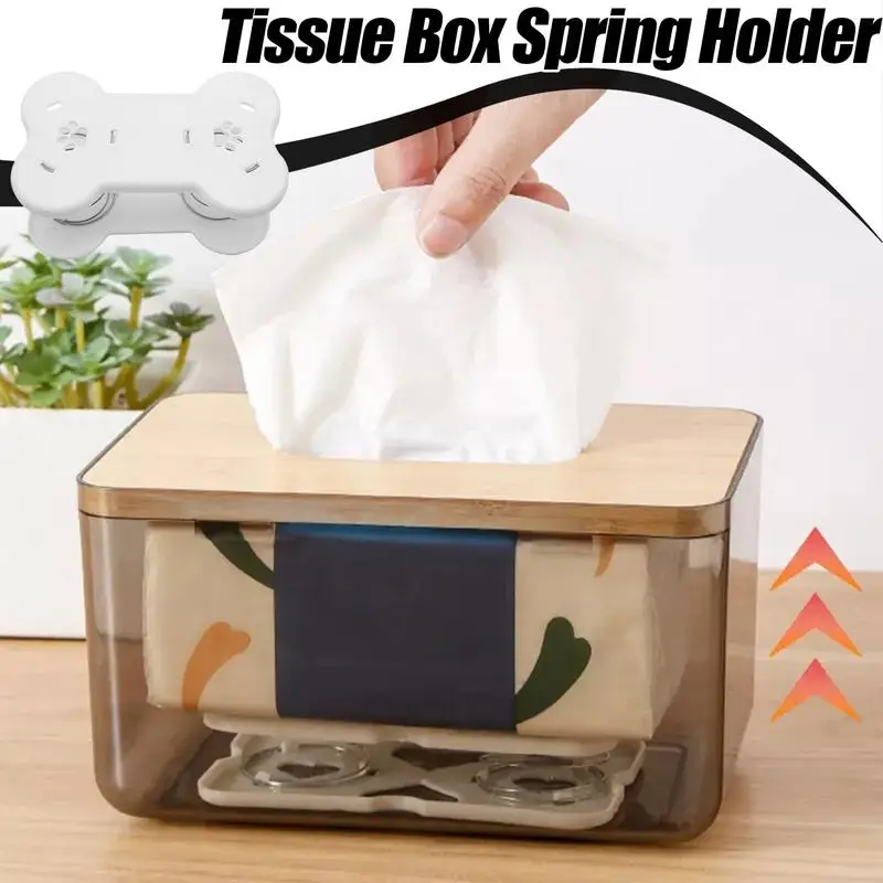 Tissue Box Holder Spring Support Automatic Spring Support Holder Elastic Lifting Device For Offices Home Kitchen Toilet Car