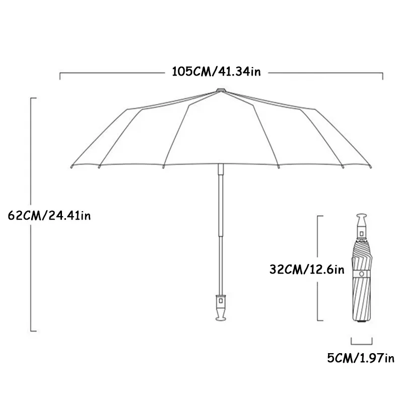 115cm duży automatyczny parasol przeciwsłoneczny wiatroszczelny składany parasol słoneczny 3-krotny parasol 10-kościowy przenośny solidny parasol