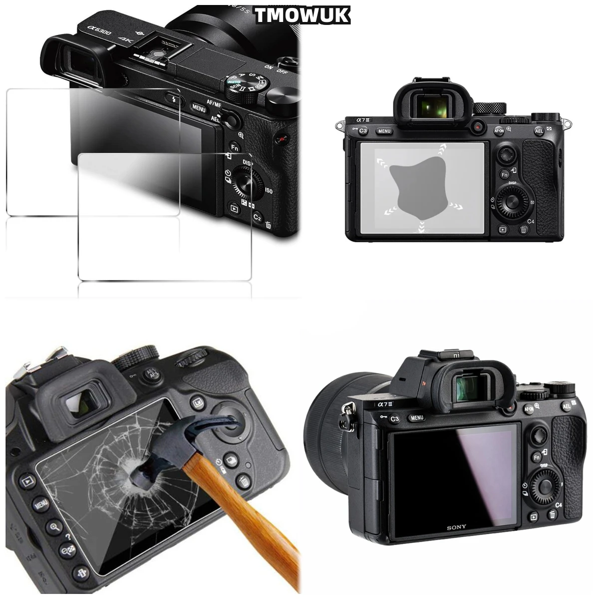 

For A9 A9II A7RII A7RIII A7R4 A7R4A A7SMII Tempered Glass Anti-Scratch 9H Hardness HD Clear Film