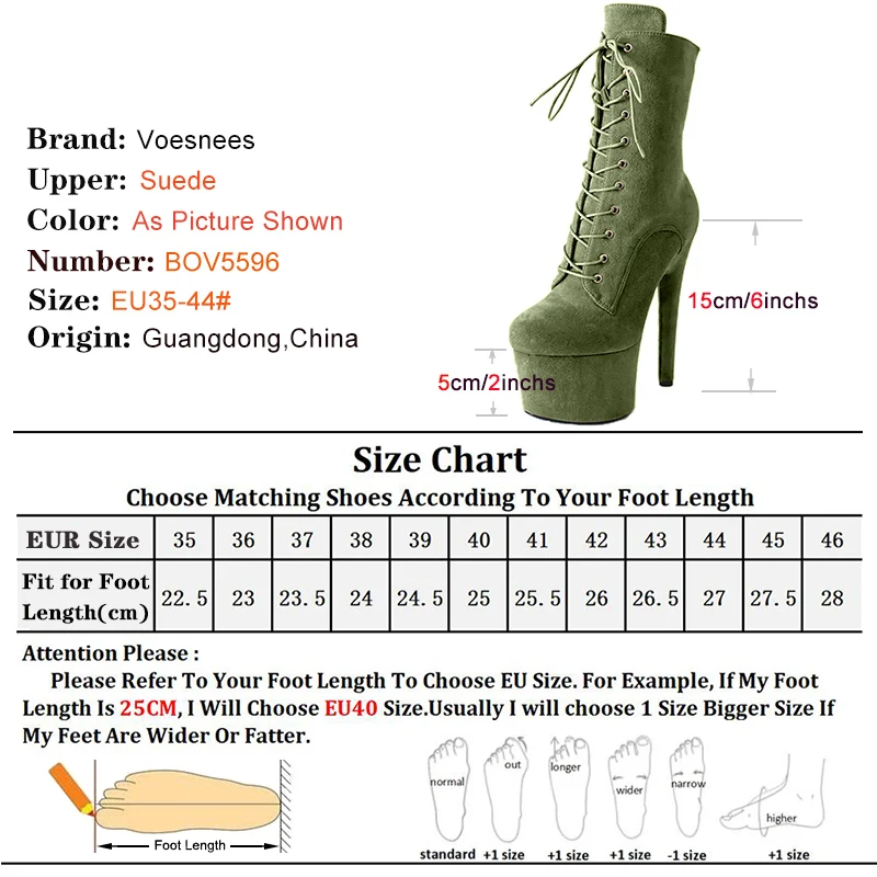 Spring/Autumn 15cm/6Inch Suede Model Show Pole Dance Women Ankle Boots Super High Waterproof High Heels Shoes Stripper Stiletto