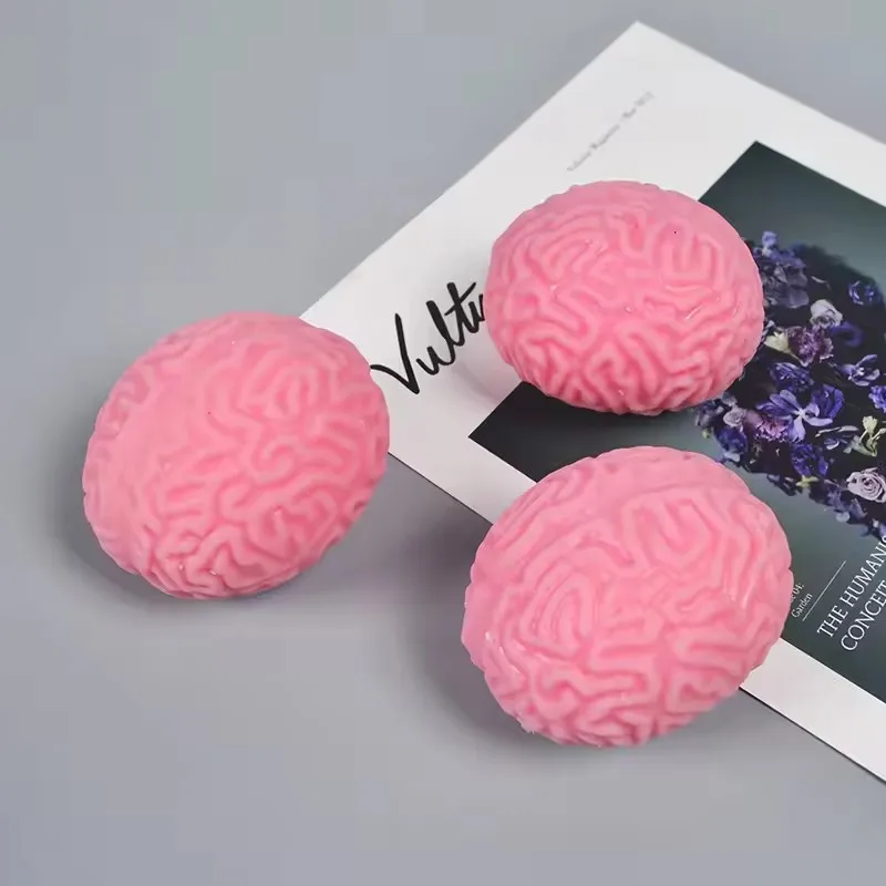 Skull Eyes Brain Stressbälle, Fidget-Spielzeug, sensorische Stresslinderung, Angsttherapie, Rebound-Quetschball für Halloween – Detail 9