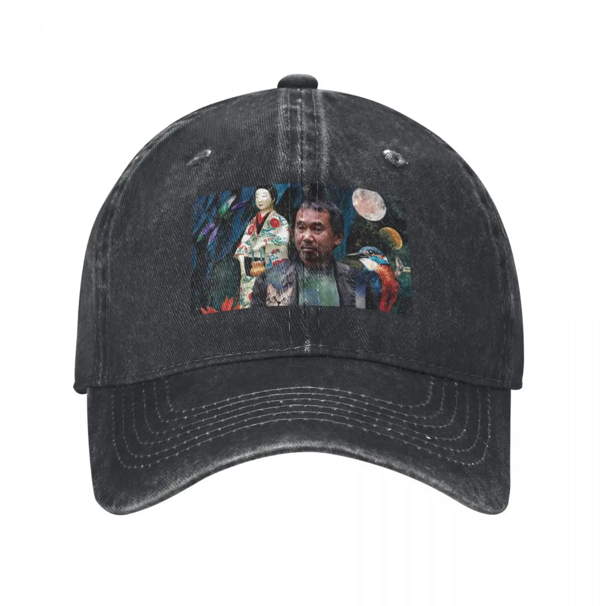 

Haruki Murakami Japanese Writer Book Novel Cat 1Q84 Norwegian Wood Baseball Cap birthday sun hat Female Men's