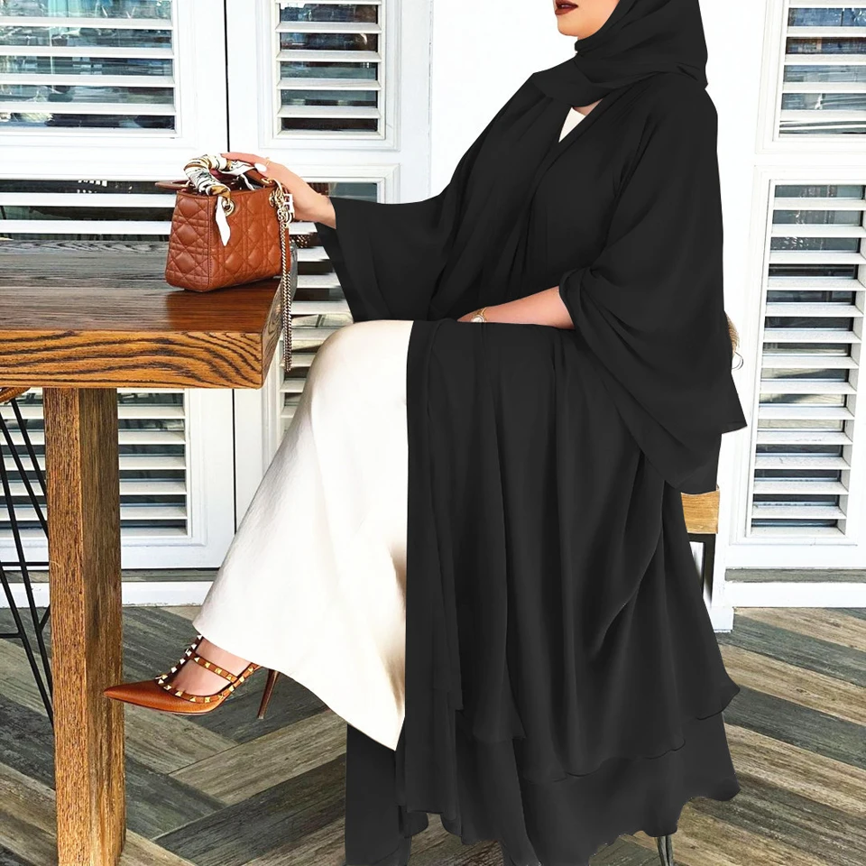 Abaya abierta para mujer, caftán Eid de Dubái, ropa musulmana de Turquía, bata islámica, vestido africano, Kimono de Ramadán, moda en capas