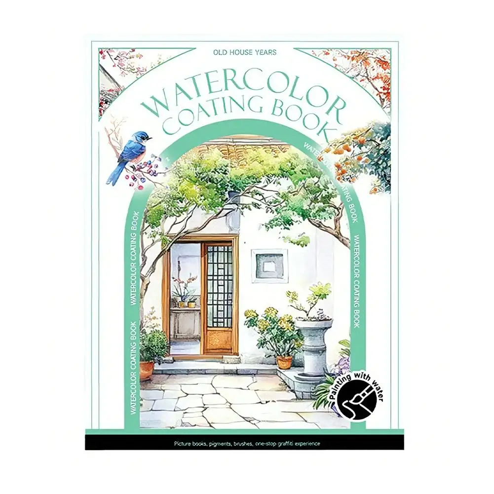 Zestaw do malowania akwarelami z trójdzielnym albumem, wbudowane 12 kolorów i papier do pisania antystresowy do terapii artystycznej DIY