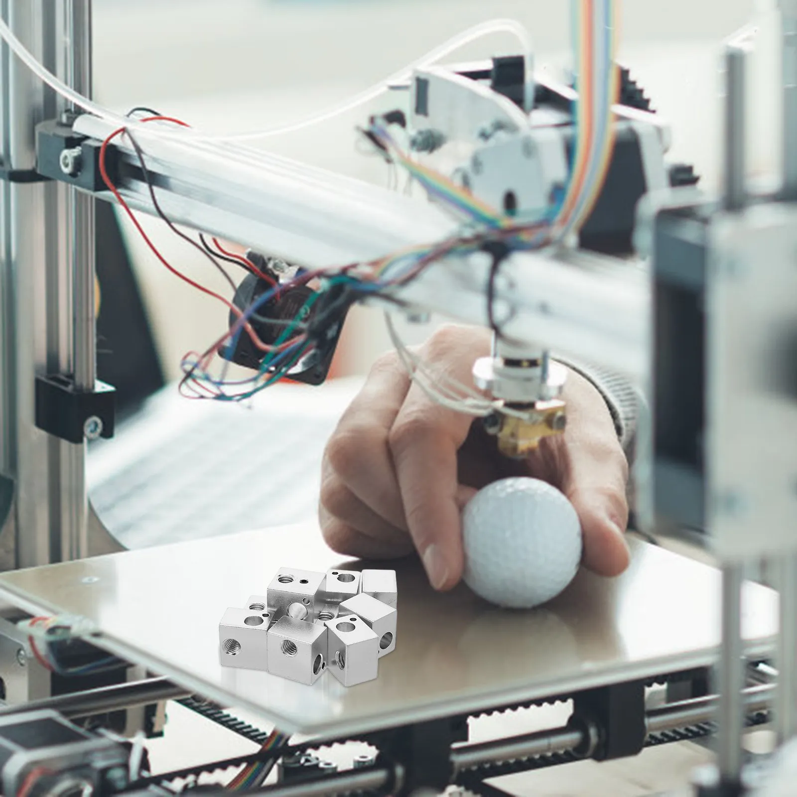 

10Pcs Aluminum Heating Block for 3D Printer Hotend Upgrade Metal Extruder Heater Block with Rapid Heat Up Efficient Thermal