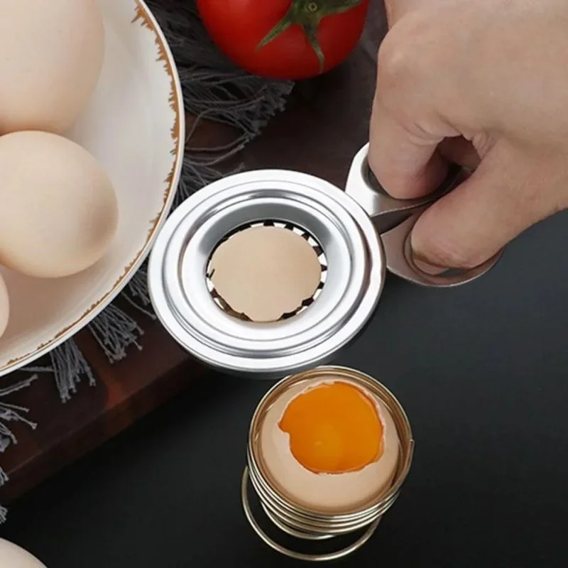 Stainless Steel Egg Topper Cutter Manual Egg Shell Opener Durable and Convenient Egg Opener Cooking Poached Egg Top Cutter Tool