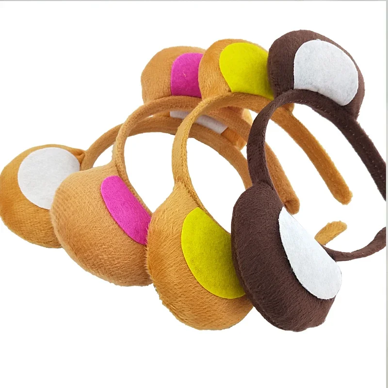 Adults Kids Plush Cartoon Children Animal Tail Ear Headband Bow Tie  Monkey Birthday Party Cosplay Halloween Christmas
