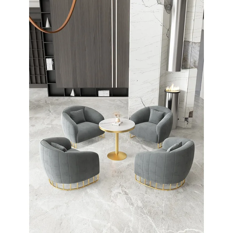 

Nordic light luxury negotiation table and chair combination simple modern leisure reception small round table