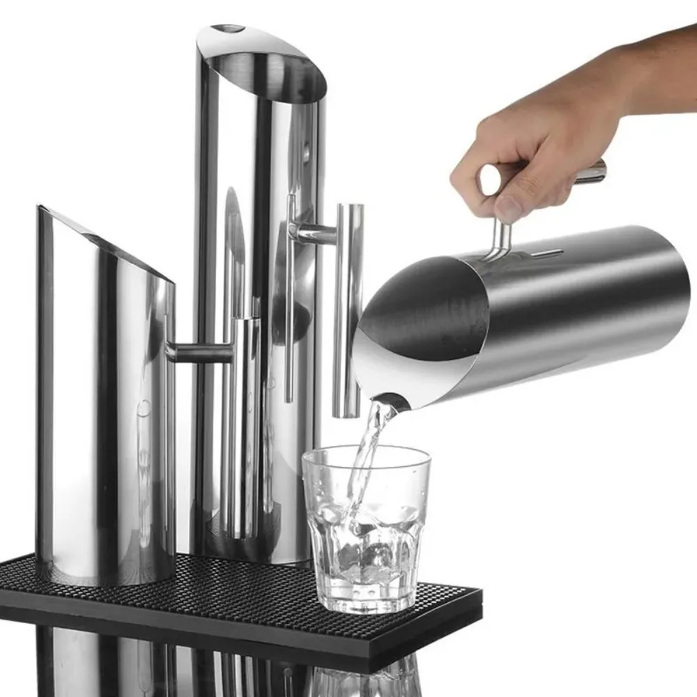 

Straight Stainless Steel Water Jug Coffee Jug 1/1.5/2L Silver/gold Cold Kettle Large Capacity Splash Proof Pitcher Juice