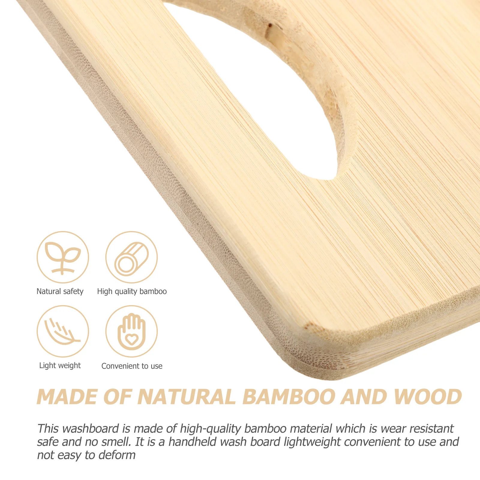 

1pc Bamboo Washboard Thickened 3-Layer Wood Wavy Surface Laundry Board For Home Handwashing Clothes Cleaning Household