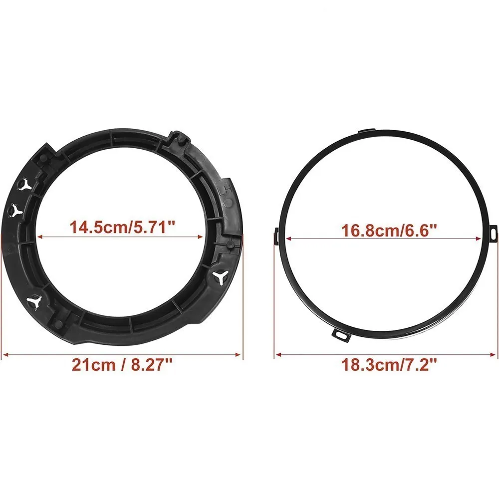 7 Inch Round Headlight Mounting Retaining Bracket Ring For Jeep Wrangler JK 07-17 For LED Headlights With Headlight Metal Rings