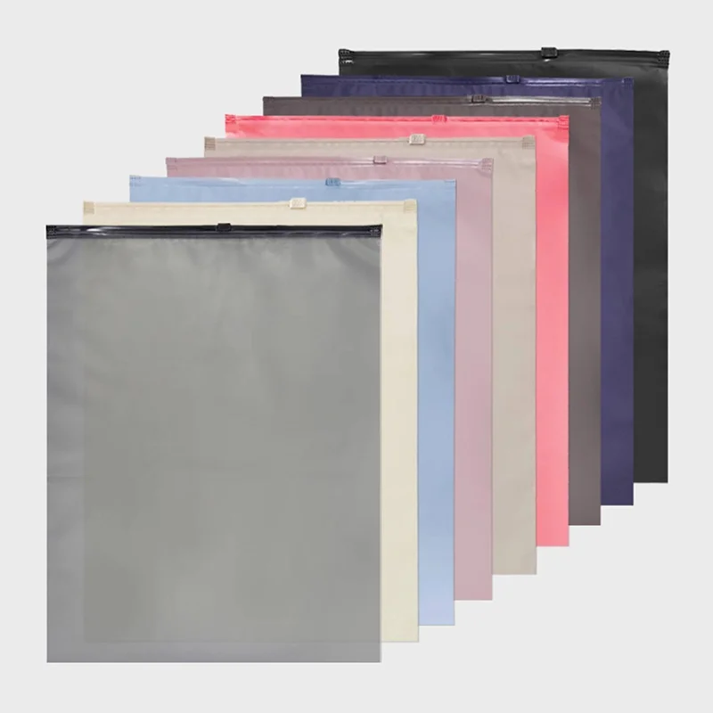 50pcs Colorful CPE Matte Zipper Bags for Shoes, Clothing, and Hats Packaging, Custom Logo Support view 3