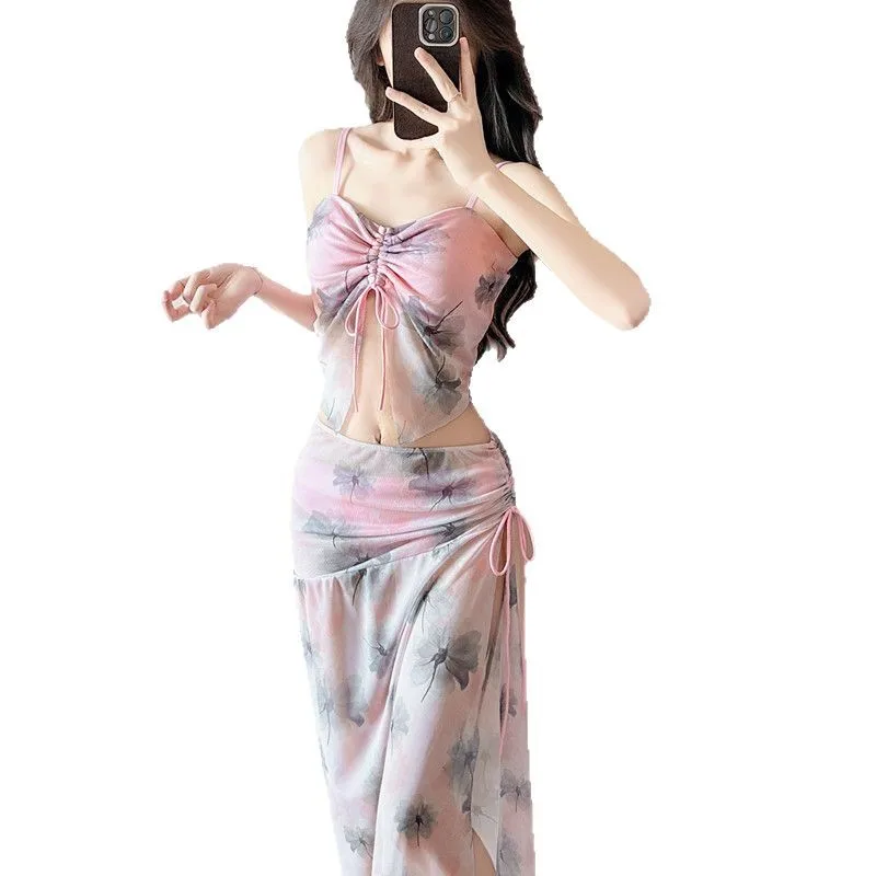 كبير الحجم المرأة بيكيني مجموعة ملابس السباحة عارضة الحرارية الربيع Vaion التخسيس طويل الدكتور مثير المحملة ملابس السباحة مجموعة #5