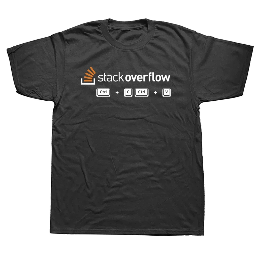 Senior Developer Skills Stackoverflow CTRL C+V T-Shirt Programmer Personality Frontend Backend Geek Coder Cotton Quality Clothes