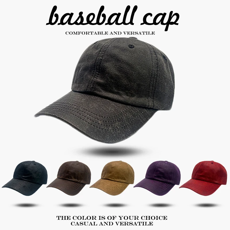 

Sunshade Simple Versatile High-quality Peaked Caps Retro Fashion Travel ins New Men Women Korean PU Leather Solid Baseball Hats