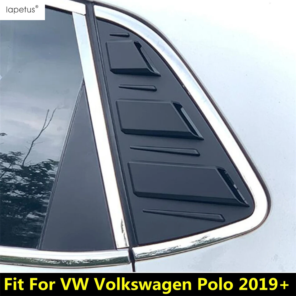 

Rear Window Triangle Shutter Louver Side Vent Cover Trim For VW Volkswagen Polo 2019 - 2023 Carbon Fiber / Black Accessories