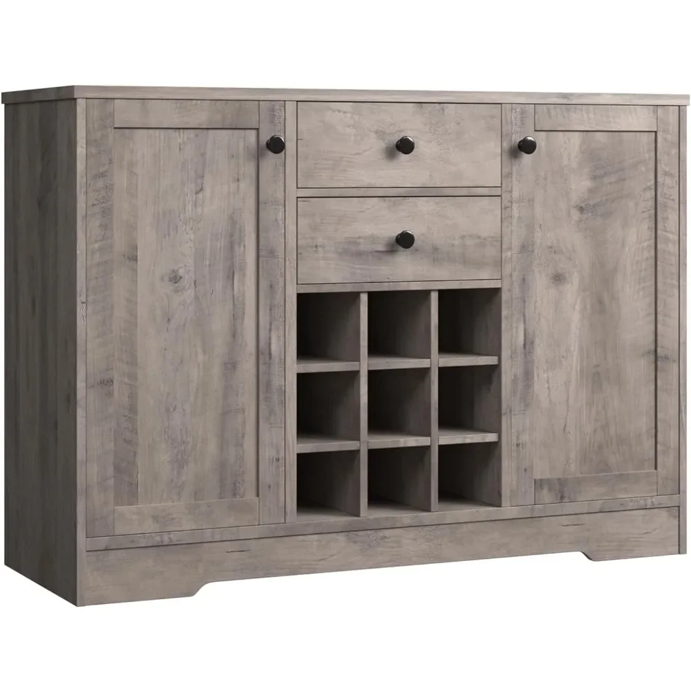 Coffee Bar Cabinet, Buffet Storage Cabinet with Storage, 43.3’ Buffet Sideboard Bar Cabinet with Drawers, Adjustable Shelves