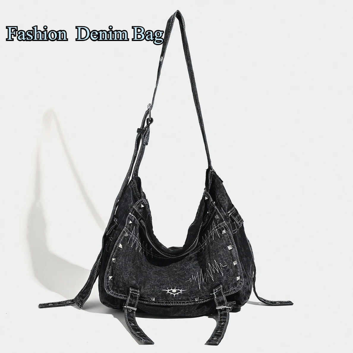 New Fashion Denim Tote Commuter Large Capacity Shoulder Underarm Lazy Woven Bag