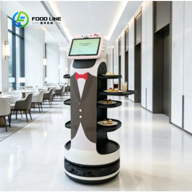 Custom Self-Driving Commercial Delivery Robot, Intelligent Automatic Food Distribution Robot for Catering and Logistics