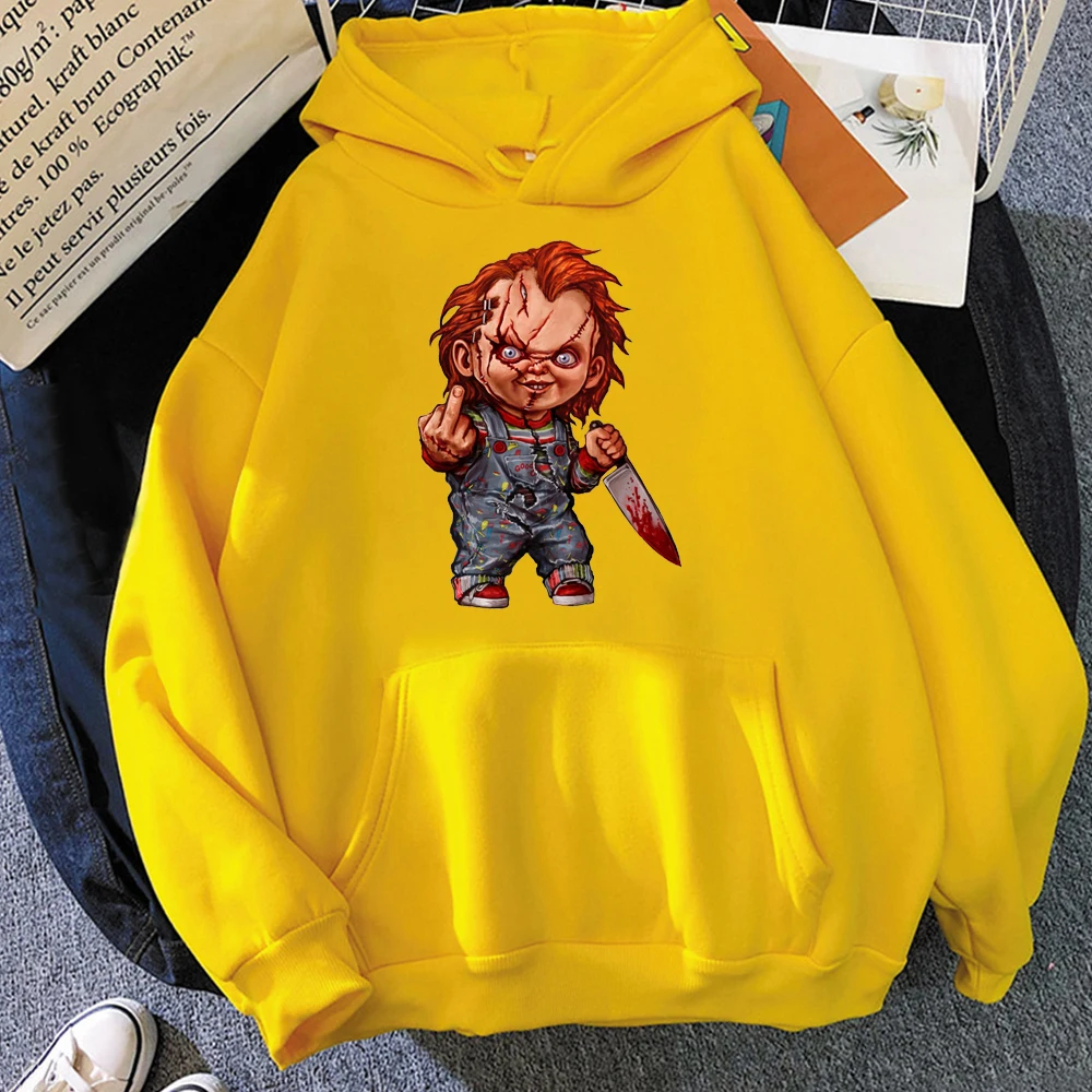 Horror Chucky Harajuku Graphic Hoody Casual Streetwear Kawaii Sweatshirt Female Women Anime Tops Ullznag Funny Cartoon Pullovers