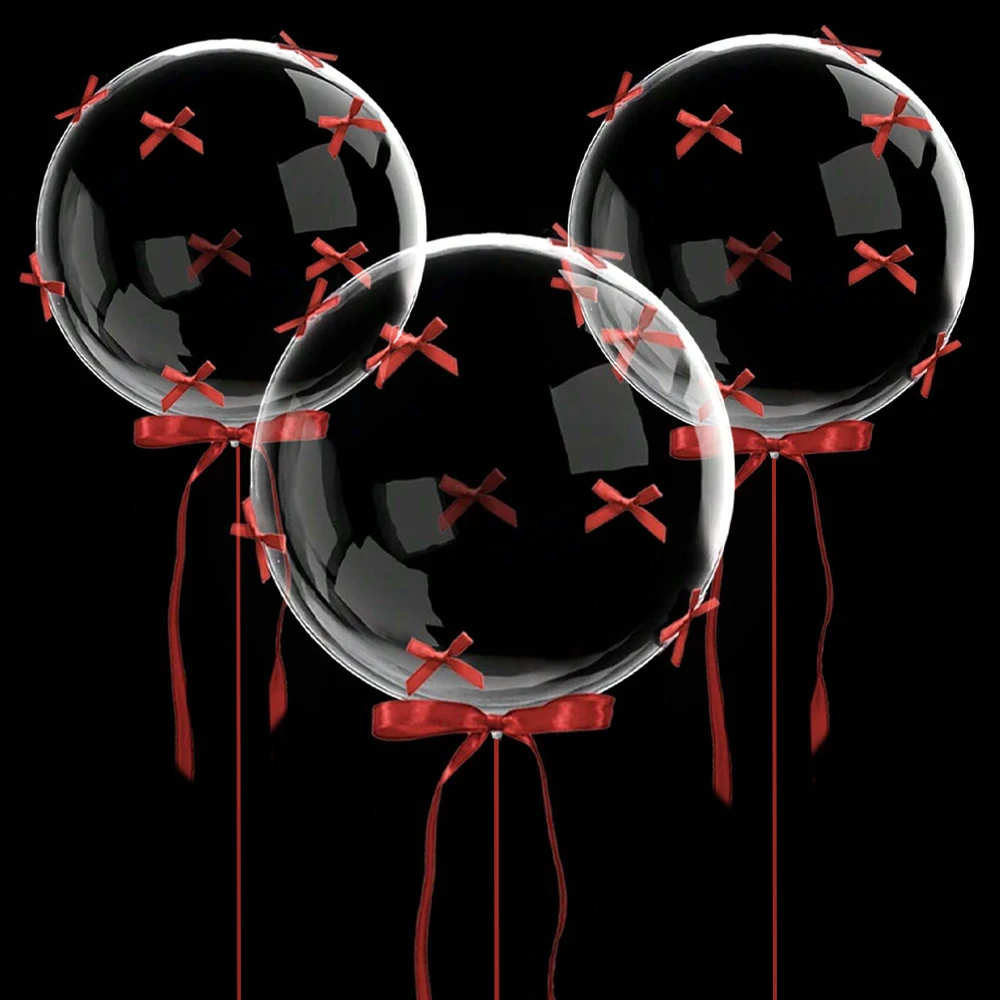 Globo Bobo, juego de decoración de lazo DIY, globo transparente con globo de lazo utilizado para la propuesta del día de la madre, boda, fiesta de cumpleaños
