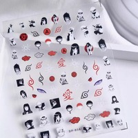 NARUTO Nail Stickers Uzumaki Naruto Hatake Kakashi Anime Peripheral Relief CP Co-branded Series DIY Cup Phone Case Sticker