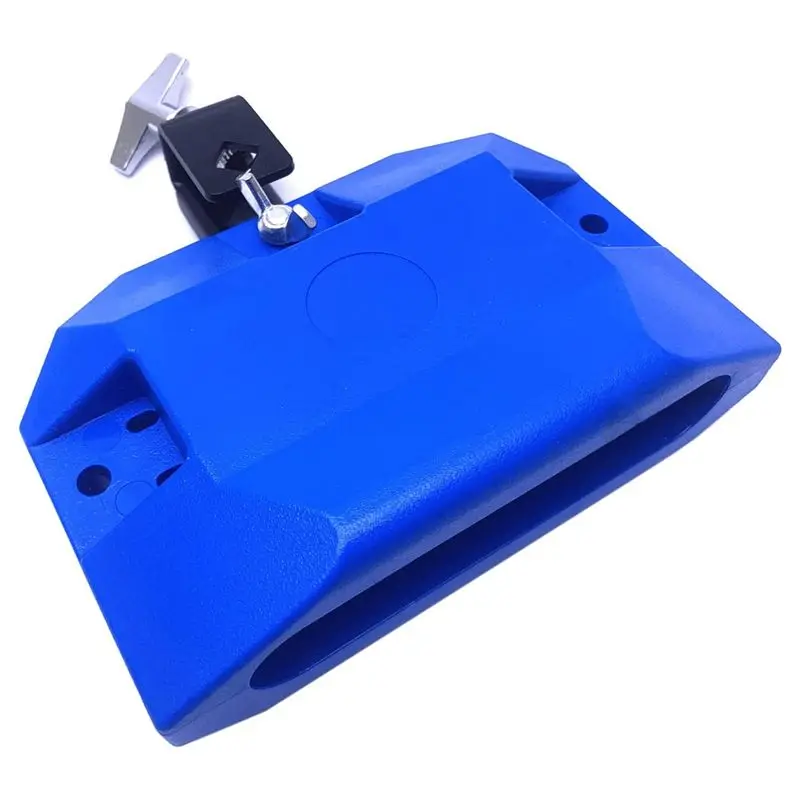 ABME New Jam Drum Block Latin Percussion Musical Instrument Plastic with 3 Sided Mount Medium Pitch (Blue)