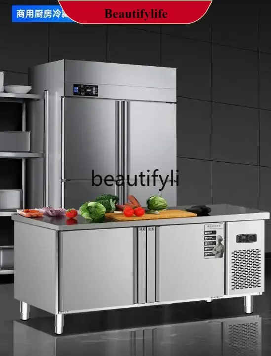 

E132 Air-cooled refrigerated workbench freezer freezer stainless steel console fresh-keeping cabinet 80~200cm