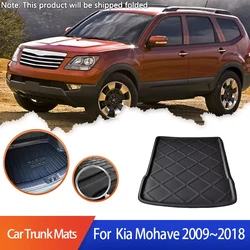 Car Trunk Mats For Kia Mohave Borrego HM 2013 2015 2009~2018 Waterproof Carpet Rear Boot Cargo Liner Covers Car Auto Accessories