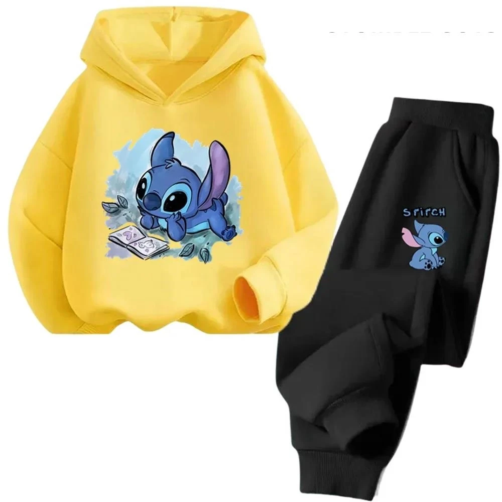 Spring Autumn Stitch Hoodies Fashion Girls  Trucksuit Long Sleeves Casual Baby Boy Sweatshirts Kids Clothes Girls Stitch Tops