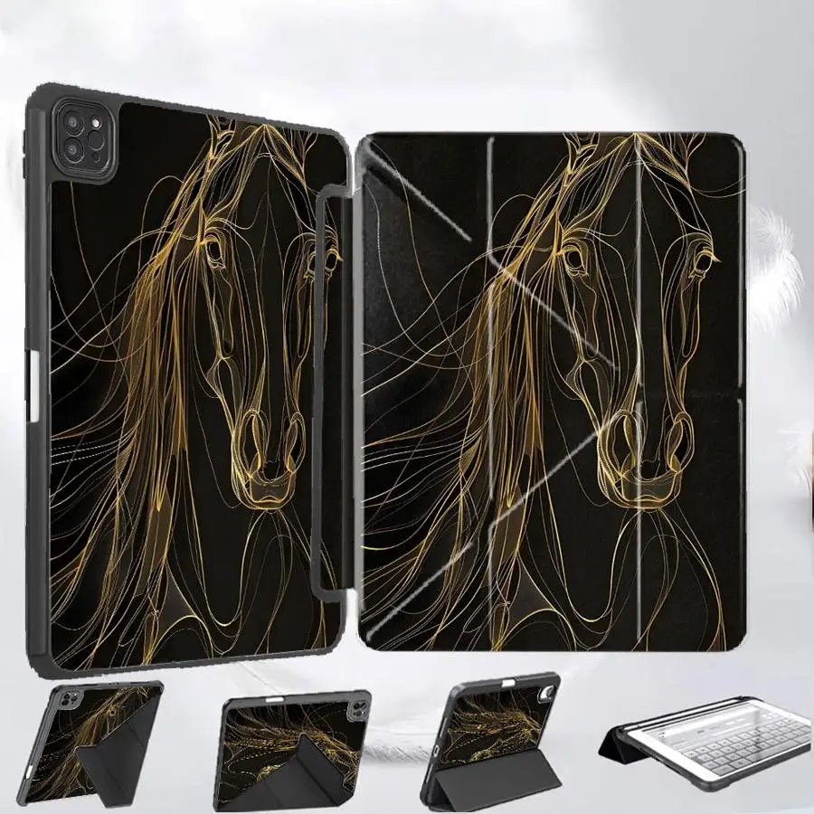 

Модный чехол-подставка с рисунком лошади для iPad Air 4 5 M3 M2 M4 11 дюймов, Pro 11-го, 10-го, 9-го, 8-го, 7-го поколений, 12.9 дюймов Pro 2025, Mini 6 7