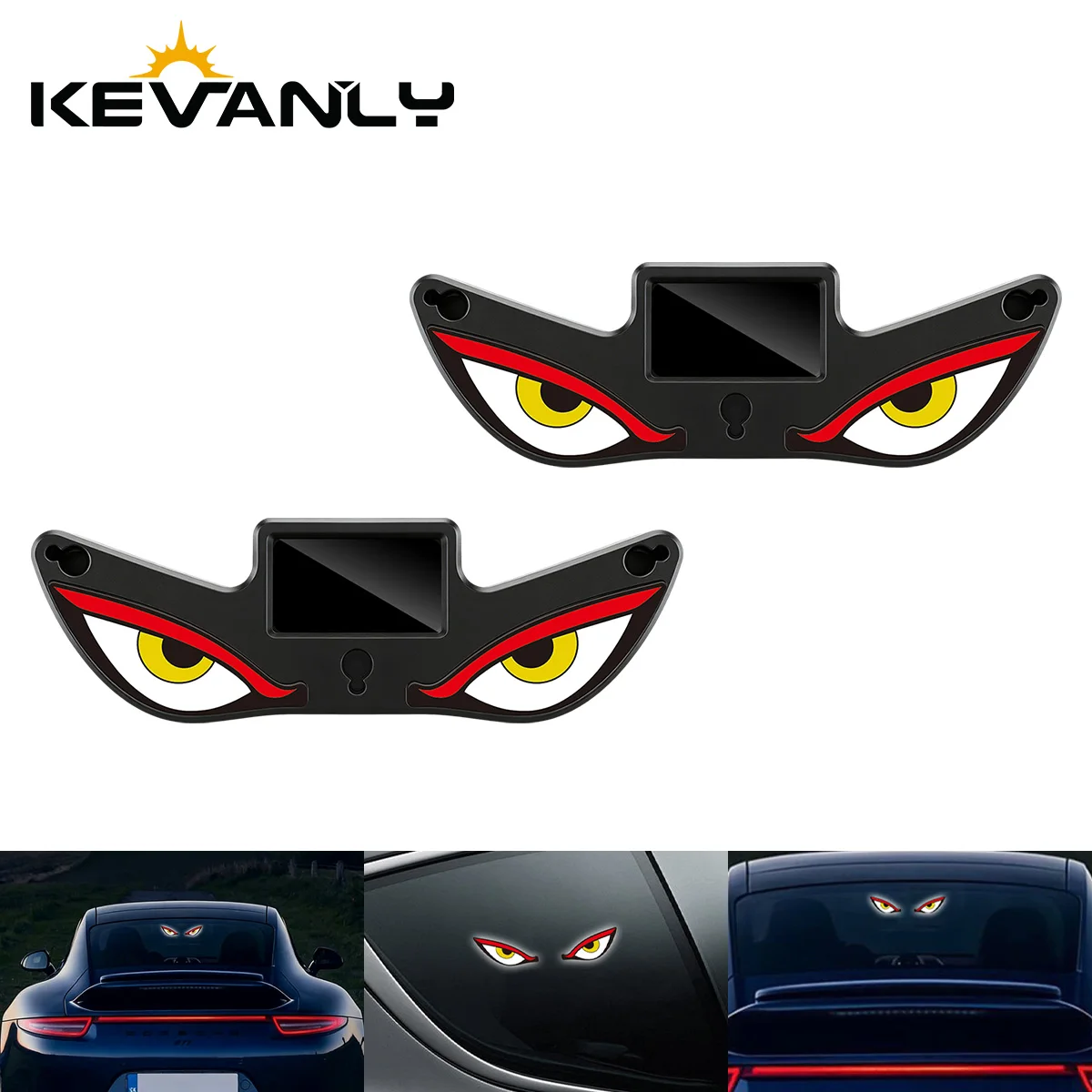 Solar Powered Car Neon Light Wireless Cool DEMON EYE Led Ambient Light Suction Cup USB Rechargeable Atmosphere Breathing Lamp