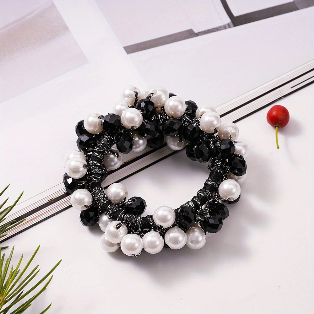 

Pearl Braided Hair Scrunchies for Women Bohemian Sweet Design Multi-Functional Hair Ties Daily Ponytail Accessories