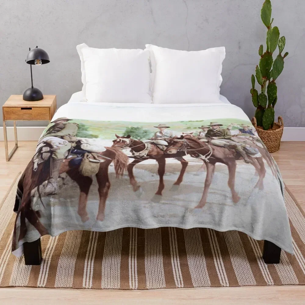 

Australian Light Horse, 1918 Throw Blanket Cozy Napping Blanket Gift for Mom Dad