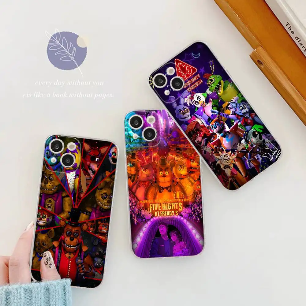 

F-N-A-F Bear Cool Gaming Transparent Soft Phone Case For IPhone 15 12 14 16 17 13 Plus 11 Pro Max 13 Pro